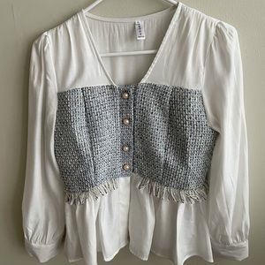 Cotton shirt with patchwork